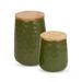 Gracie Oaks 2 Piece Kitchen Canister Set Porcelain/China in Green | 7.1 H x 4.3 W x 4.3 D in | Wayfair 4D802477FE664233A61FB49DD6B95DC0