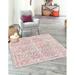 Pink 0.5 in Area Rug - Mistana™ Engelhardt Floral Machine Made Power Loom Chenille Area Rug in Ivory/Chenille | 0.5 D in | Wayfair