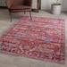 Blue;red;beige Square 7'10" Area Rug - Langley Street® Haglund Floral Rust Red/Blue Area Rug 94.0 x 0.5 in blue/orange/pink/redPolyester/Chenille | Wayfair