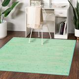 Green 94 x 0.25 in Area Rug - Wade Logan® Bedner Zhuzi Bamboo Rug Bamboo Slat & Seagrass | 94 W x 0.25 D in | Wayfair