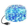 The Holiday Aisle® Fairy Lights 33Ft 100 LED String Lights USB Powered Silver Wire Decoration Light For Bedroon Dorm Wall Craft Christmas Party Decoration | Wayfair