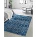 Blue/Navy 120 x 0.33 in Area Rug - The Twillery Co.® Lenwood Geometric Area Rug in Navy Blue/White Polypropylene | 120 W x 0.33 D in | Wayfair