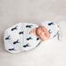 Woodland Deer Collection Boy Baby Cocoon and Beanie Hat Sleep Sack - 2pc Set - Navy Blue and White Forest Animal Stag Antler