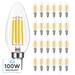 Luxrite Candelabra LED Light Bulbs 100W Equivalent 800 Lumens 7W B11 Dimmable Damp Rated UL Listed E12 24 Pack