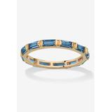 Women's Yellow Gold-Plated Birthstone Baguette Eternity Ring by PalmBeach Jewelry in March (Size 7)