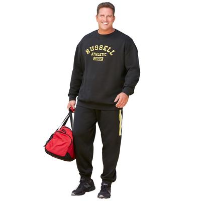 Men's Big & Tall Russell® Crew Sweatshirt by Russell Athletic in Black (Size 4XLT)