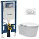 Geberit - Pack wc Bati-support UP720 extraplat + wc sat sans bride fixations invisibles + Abattant