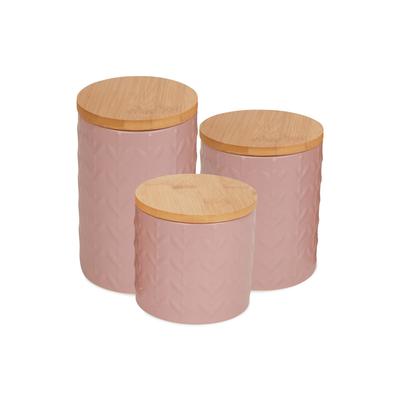 Retro Vine Texture Ceramic Canister (Set of 3)