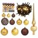 The Holiday Aisle® Christmas Ball Set w/ Peak Holiday Xmas Tree Decoration w/ LEDs Plastic in Yellow | 590.4 W in | Wayfair