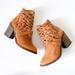 Free People Shoes | Free People Carrera Woven Tan Leather Ankle Boots | Color: Brown/Tan | Size: 9