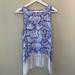 Lilly Pulitzer Tops | Lilly Pulitzer Fringe Tank Top Blue Shells - Size 4 - Part Of Matching Set | Color: Blue/White | Size: 4