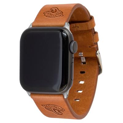 Tan Jacksonville Jaguars Leather Apple Watch Band