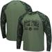 Men's Colosseum Olive/Camo Boise State Broncos OHT Military Appreciation Slim-Fit Raglan Long Sleeve T-Shirt