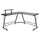 "L-Shaped Desk 71.5"" Computer Corner Desk, Home Office Corner Desk, Gaming Desk, Space Saving, Easy to Assemble, Black/Black [NAN-CD-22181-BK-BK-GG] - Flash Furniture NAN-CD-22181-BK-BK-GG"