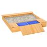 Sandkasten Staubdichte Holzsandkasten Sandkasten mit Dach und 2 Aufbewahrungsbox für 3-6 Jahre