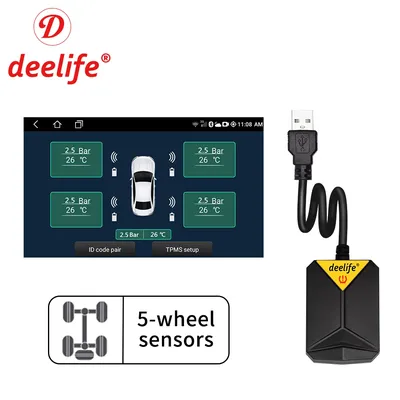 Deelife – système de surveillance de la pression des pneus TPMS capteur de pneu de rechange USB