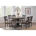 45"x45"x63" Antiqued Grey Stone Black Stone Double X-Back 7-Piece Bella Dining Set