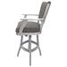 Tobias Designs Classic 30" Solid Wood Bar Stool - Mojave Grey - Black Wood/Upholstered in Gray | 48 H x 21 W x 20 D in | Wayfair