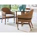 Tommy Bahama Home Palm Desert Sheridan Glass Top Dining Table Wood/Glass in Brown | 28.25 H x 42 W x 42 D in | Wayfair 575-870-42C