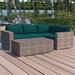 Latitude Run® Marfik 5 Piece Rattan Sectional Seating Group w/ Sunbrella Cushions in Brown | Outdoor Furniture | Wayfair