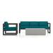 AllModern Smith 3 Piece Sunbrella Sofa Seating Group w/ Cushions Metal in Gray/Brown | 33 H x 84.25 W x 32 D in | Outdoor Furniture | Wayfair