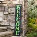 The Holiday Aisle® Soeren 42"H Lighted St. Patrick's Wooden "WELCOME" Porch Sign Resin/Plastic/Metal | 42.25 H x 8.5 W x 1.5 D in | Wayfair