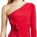 Jessica Simpson Dresses | Jessica Simpson Barbry Red One Sleeve Ruched Dress | Color: Red | Size: Various