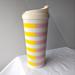 Kate Spade Dining | Kate Spade New York Lemon And Pink Half Stripe Thermal Travel Mug | Color: Pink/Yellow | Size: 16 Oz