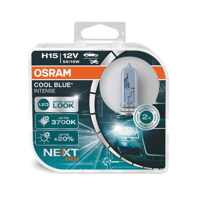 OSRAM COOL BLUE® INTENSE H15 next Gen (2 Stk.) Glühlampe, Fernscheinwerfer,Glühlampe, Hauptscheinwerfer,Glühlampe, Park-