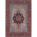 Geometric Heriz Serapi Turkish Area Rug Wool Hand-knotted Foyer Carpet - 5'0" x 6'10"