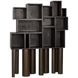 Noir Trading Inc. Mr. Roberts Shelving, Ebony Walnut w/ Metal Legs Wood in Black/Brown | 83.5 H x 65 W x 19 D in | Wayfair GBCS213EB