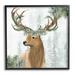 Stupell Industries Winter Forest Elk Festive Pine Antlers Woodland Trees - Painting Wood in Brown | 12 H x 12 W x 1.5 D in | Wayfair