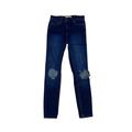 Free People Jeans | Free People Jeans Skinny Stretch Womens Size 26 Dark Wash Distressed Denim | Color: Blue | Size: 26