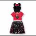 Disney Dresses | Minnie Mouse Flip Sequin Tutu Hooded Dress | Color: Black/Red | Size: 7g