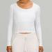 Lululemon Athletica Tops | Lululemon Cropped Long Sleeve Shirt | Color: White | Size: 8