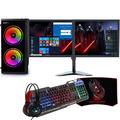 Veno Scorp ARGB GAMING PC or PC Set i5 240 SSD 500 HDD 8GB RAM 2GB GT730, PC Set with 2 X 19” Monitors, Headset, Mouse Mat, 4IN1 Bundle Win 10 Wifi (Renewed)