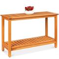 Latitude Run® 48In 2-Shelf Indoor Outdoor Console Table Multifunctional Buffet Bar Storage W/Natural Finish in Brown | Wayfair