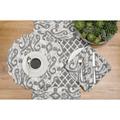 Bungalow Rose Heather Table Runner Grey & White Damask Reversible Diamond 14" X 51" Machine Washable Blend in Gray/White | 51 W x 14 D in | Wayfair