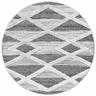 Pisa - Tapis Rond en relief Berbère tizas Crème et Gris (120x120cm)