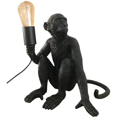 Barcelona Led - Affen-Tischleuchte "Rila" aus Harz - schwarz