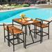Gymax 5PCS Patio Bar Table Set PE Rattan High-Dining Bistro Set w/ - See Details