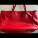 Coach Bags | Coach Red Saffiano Leather City Extra Large Tote 23822 Good Used Condition | Color: Red | Size: 21” L X 12” H X 7” W