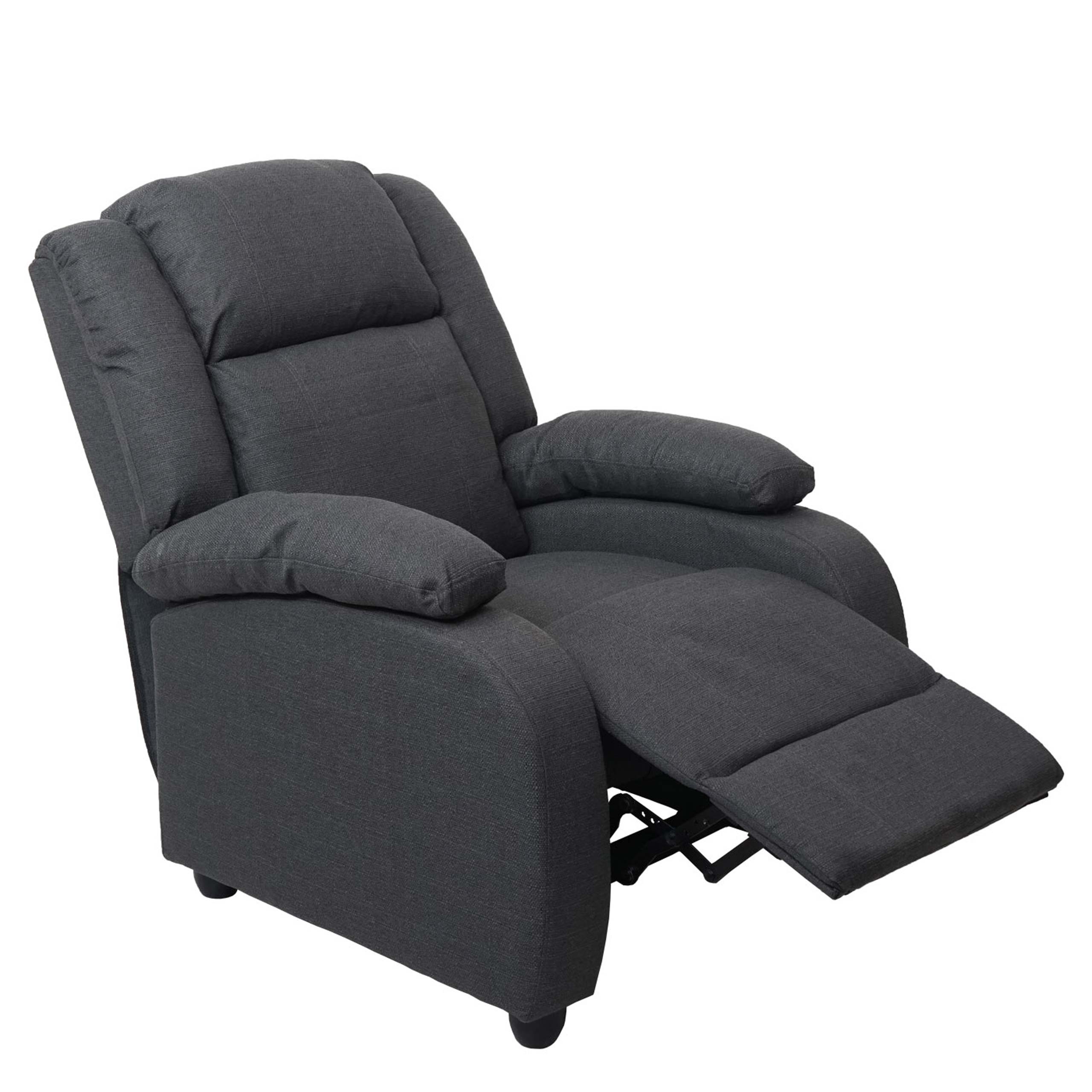 Fernsehsessel Lincoln, Relaxsessel Liege Sessel, Stoff/Textil ~ dunkelgrau Image