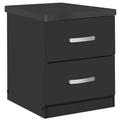 Better Home Products Cindy Faux Wood 2 Drawer Nightstand in Black - Better Home Products NTR-2D-Blk