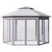 Arlmont & Co. Jaasia 11' x 13' Pop Up Gazebo Canopy Tent w/ Zippered Mesh Sidewalls & Carrying Bag /Soft-top in Gray | Wayfair