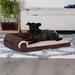 FurHaven Two Tone Faux Fur & Suede Deluxe Chaise Lounge Cooling Gel Sofa Pet Bed Polyester/Memory Foam in Brown | 6 H x 30 W x 20 D in | Wayfair