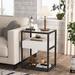 Latitude Run® 27.5" Tall Nightstand w/ Drawer Wood/Glass/Metal in White/Black | 27.5 H x 20 W x 15.7 D in | Wayfair