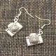 Boucles d'oreilles pendantes en argent antique pour femmes breloque pour appareil photo boucle