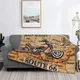 Couverture Moto Route 66 Rétro Imprimée Goutte Style Cool Portable Chaude Literie d'Extérieur