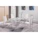 Somette Contemporary Extendable Gray Dining Table with Steel Frame